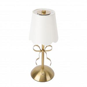 Настільна лампа декоративна з бантиком акумуляторна сенсорна метал/тканина - Фото 1