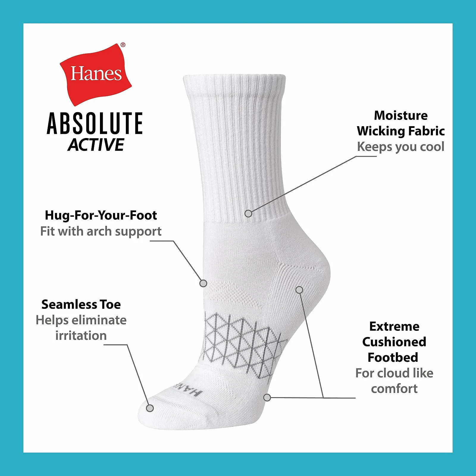 Женские носки Hanes (4 пары в упаковке), фото №4