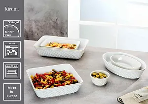 Набір форм для запікання Ritzenhoff & Breker Kiruna 2 шт. овальні 28 x 18,5 см та 20 x 12,5 см кам'яна кераміка з рельєфом synthetic.ua - Фото 1