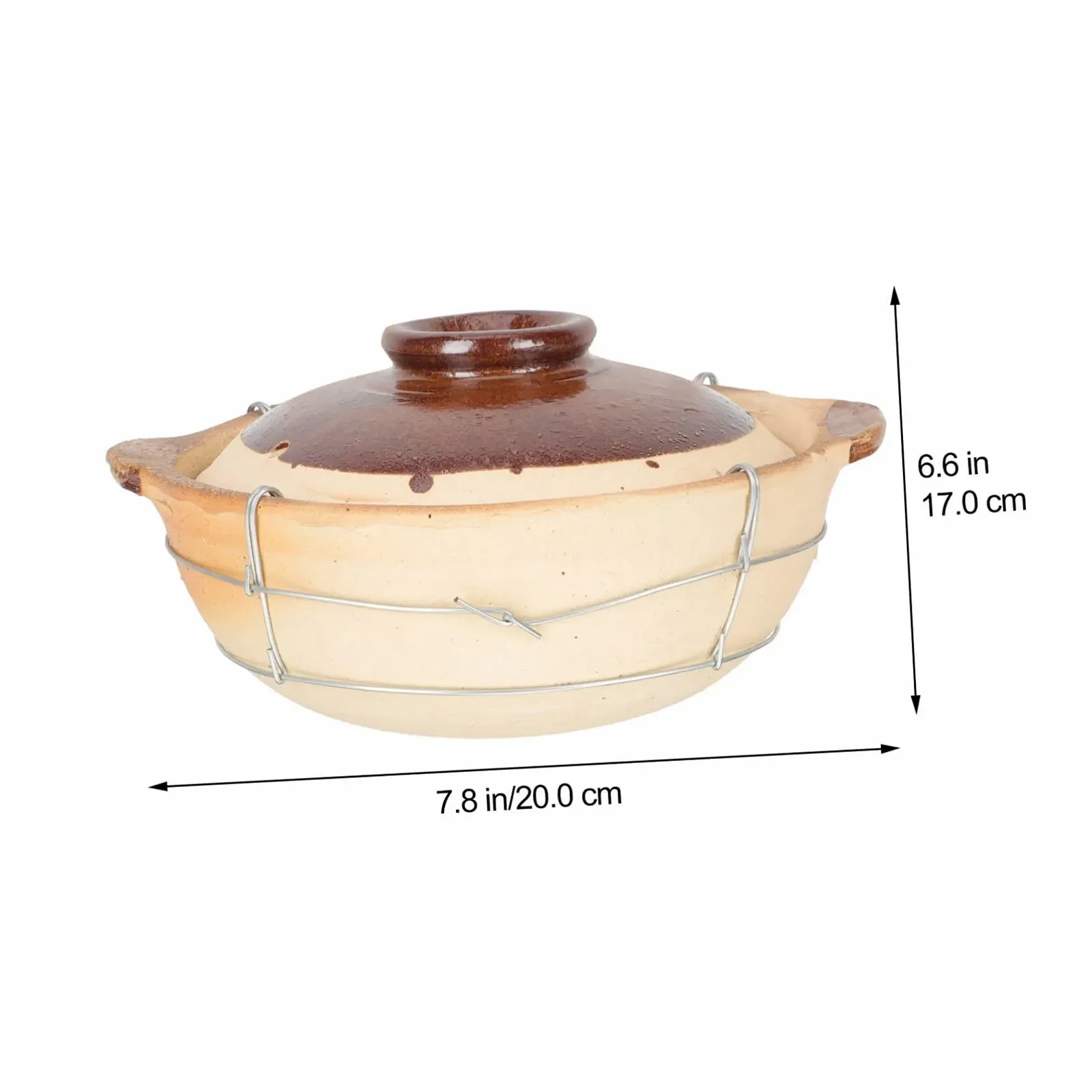 Керамічний горщик Sosoport жаростійкий з ручкою для супів та рагу з кришкою, фото №2
