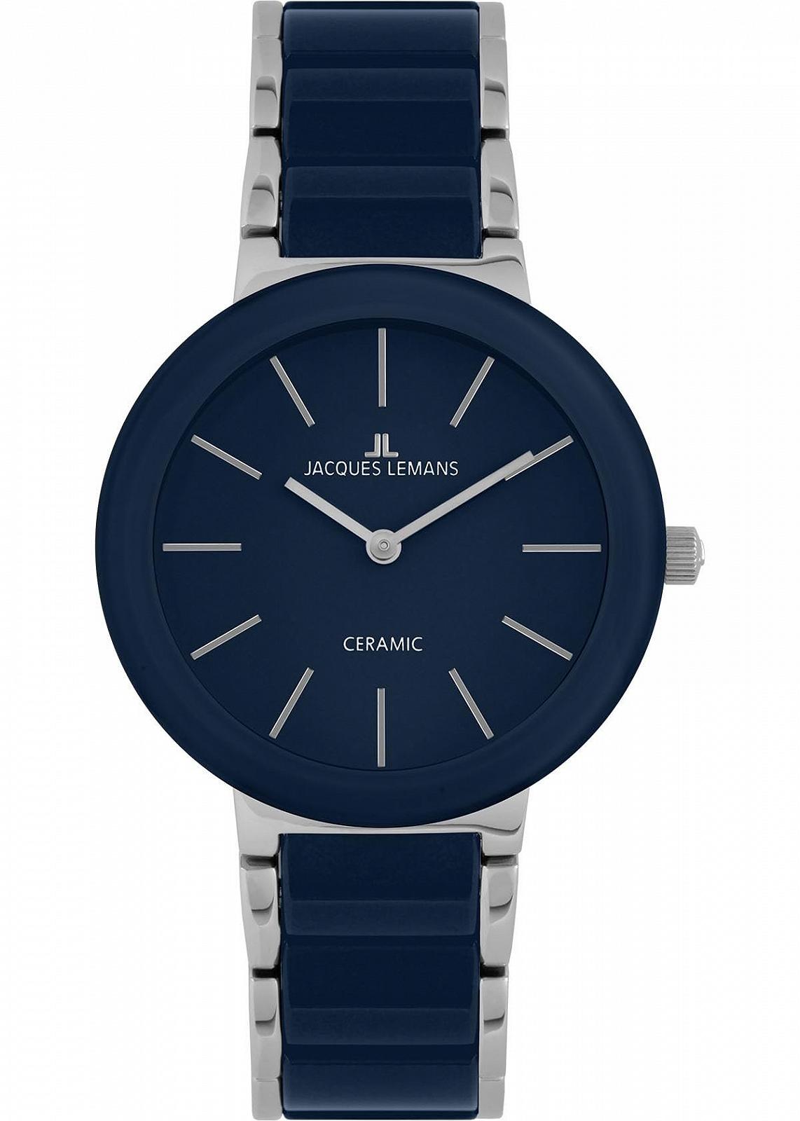 Женские часы Jacques Lemans Monaco Ceramic 34 мм 10 ATM со стальным ремешком 42-7Y, фото №1