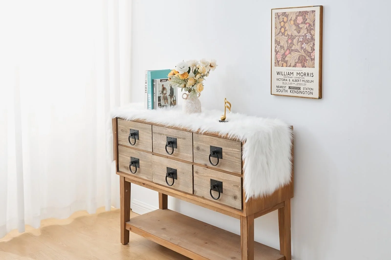Ранер Faux Fur Modern 30 x 180 см Білий, фото №5