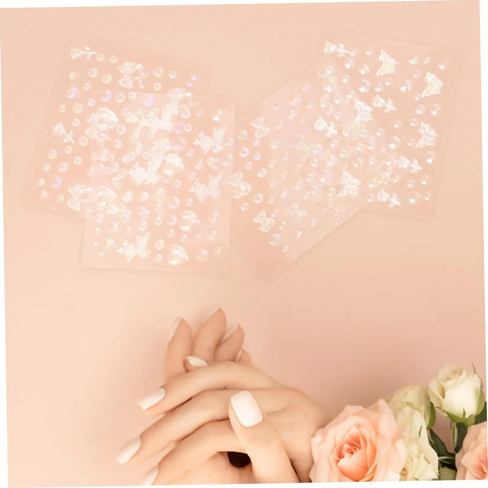 Стразы для ногтей WOONEKY, 4 лепестка, бусины, блестки для дизайна ногтей, самоклеящиеся, для маникюра и декора, фото №8