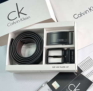 Шкіряний ремінь Calvin Klein подарунковий набір для чоловіка - Фото 1