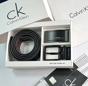 Шкіряний ремінь Calvin Klein подарунковий набір для чоловіка - Фото 1