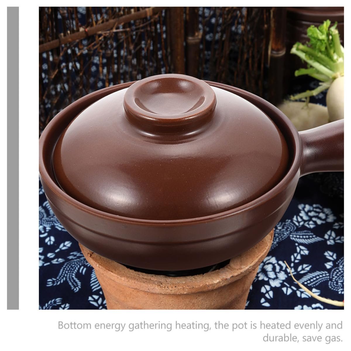 Керамическая кастрюля PRETYZOOM для супа и риса с боковыми ручками термостойкая, фото №7