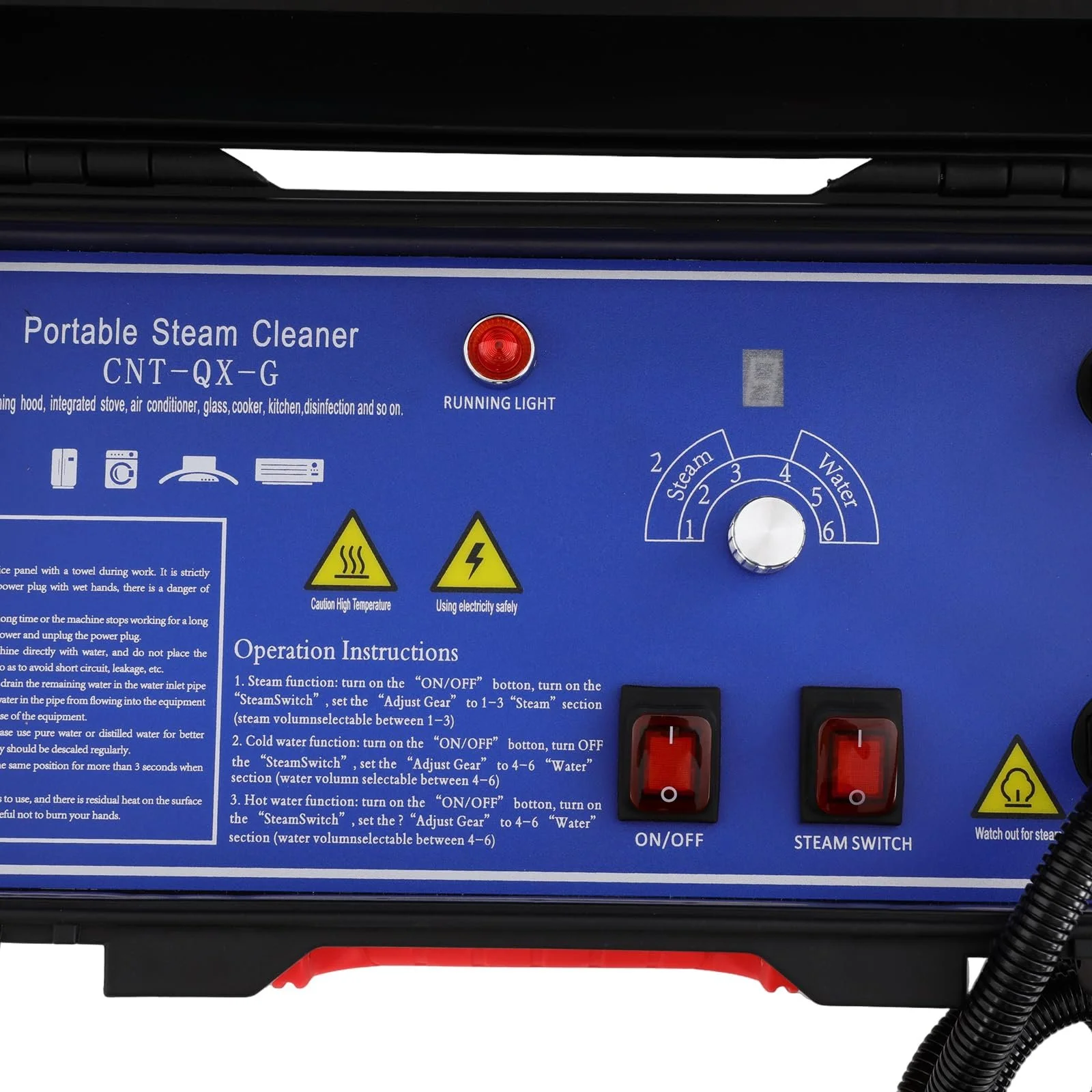 Пароочисник портативний 3000 W 100-130 °C 3-3.5 Bar електричний високого тиску, фото №6