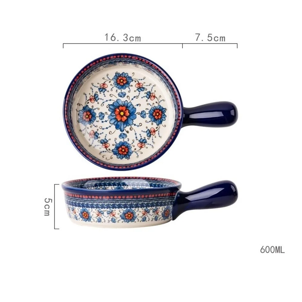 Форма для запекания Керамическая 600 мл с одной ручкой, фото №2