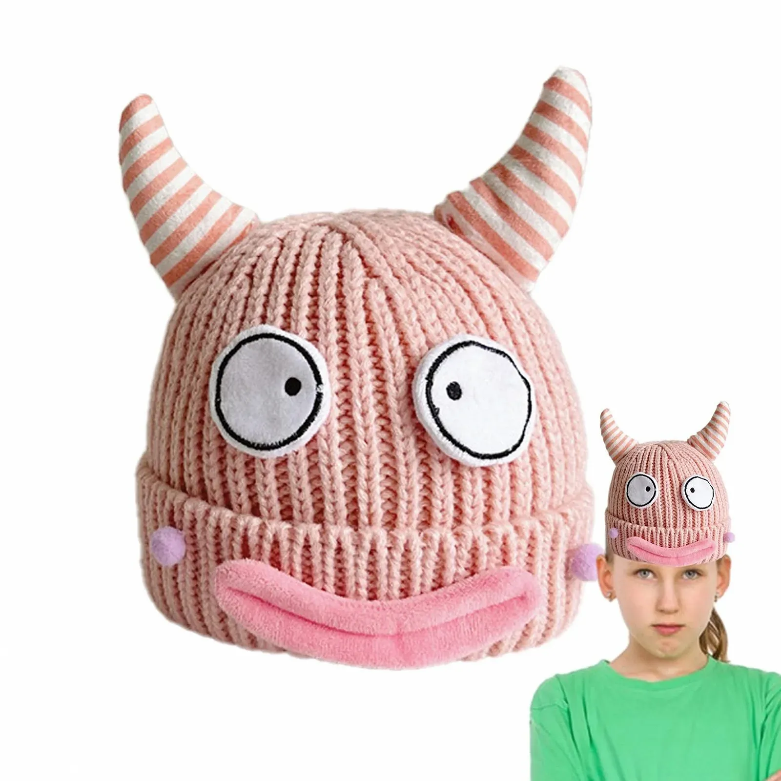 Вязана шапка Fulenyi у формі коров'ячого рогу для дорослих та дітей, фото №8 Вязана шапка Fulenyi у формі коров'ячого рогу для дорослих та дітей, фото №8