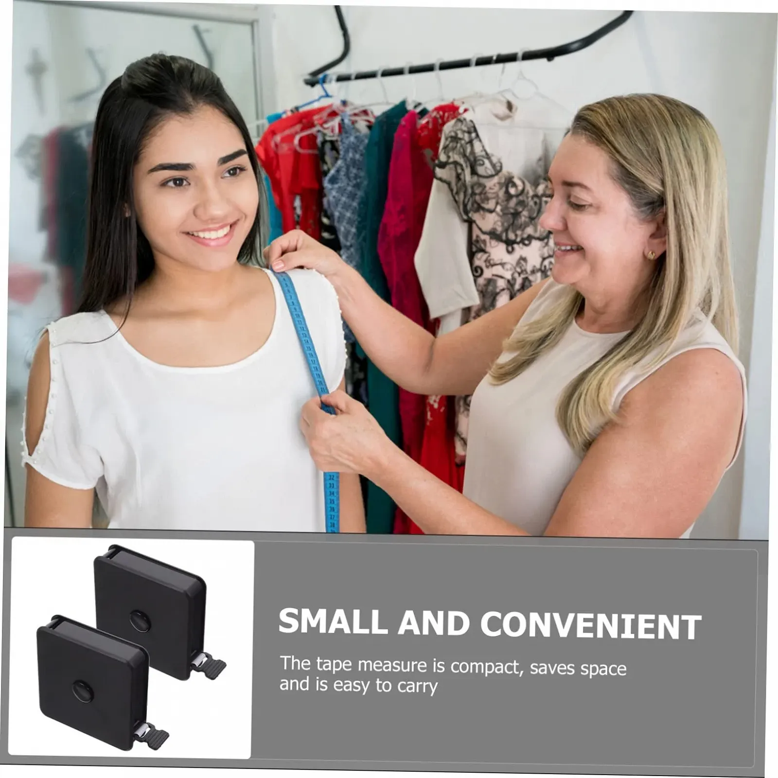 Міні рулетка Lurrose квадратна форма, шкіряна, пластикова кишенькова лінійка для дому та подорожей, фото №8