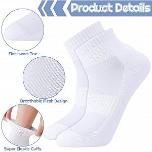 Носки спортивные Унисекс Хлопок Черный/Белый, размер 39-44 (6 пар) synthetic.ua - Фото 1