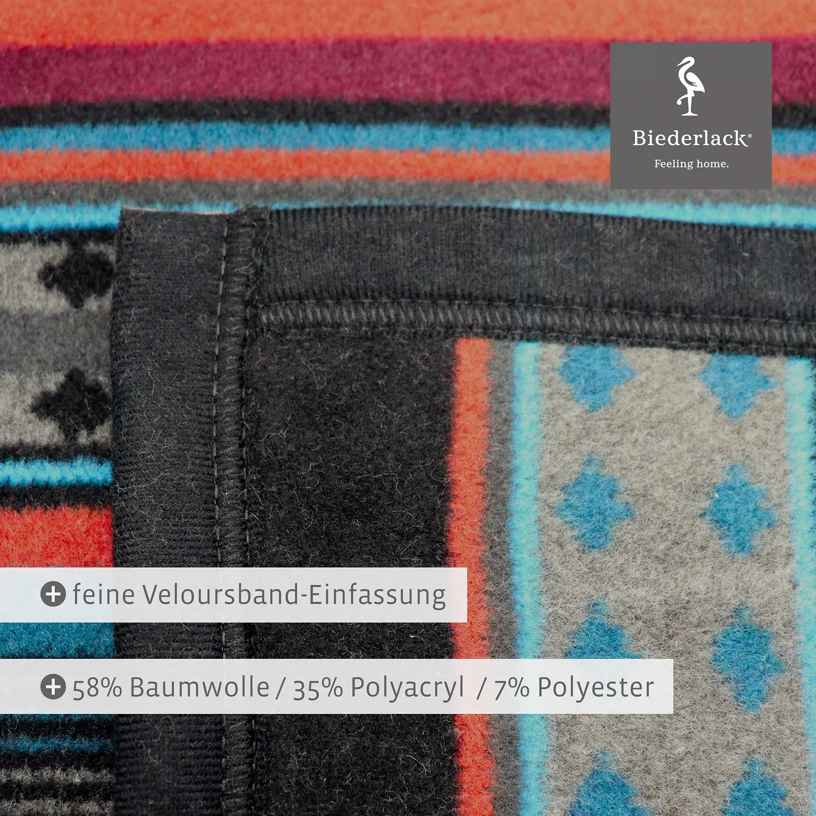 Плед Biederlack Fluffy Cuddly Tribal Mix I Зроблено в Німеччині I Oeko-Tex, фото №6