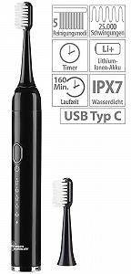 Електрична зубна щітка newgen medicals Travel Sonic 25000 Гц 5 режимів IPX7 synthetic.ua - Фото 1