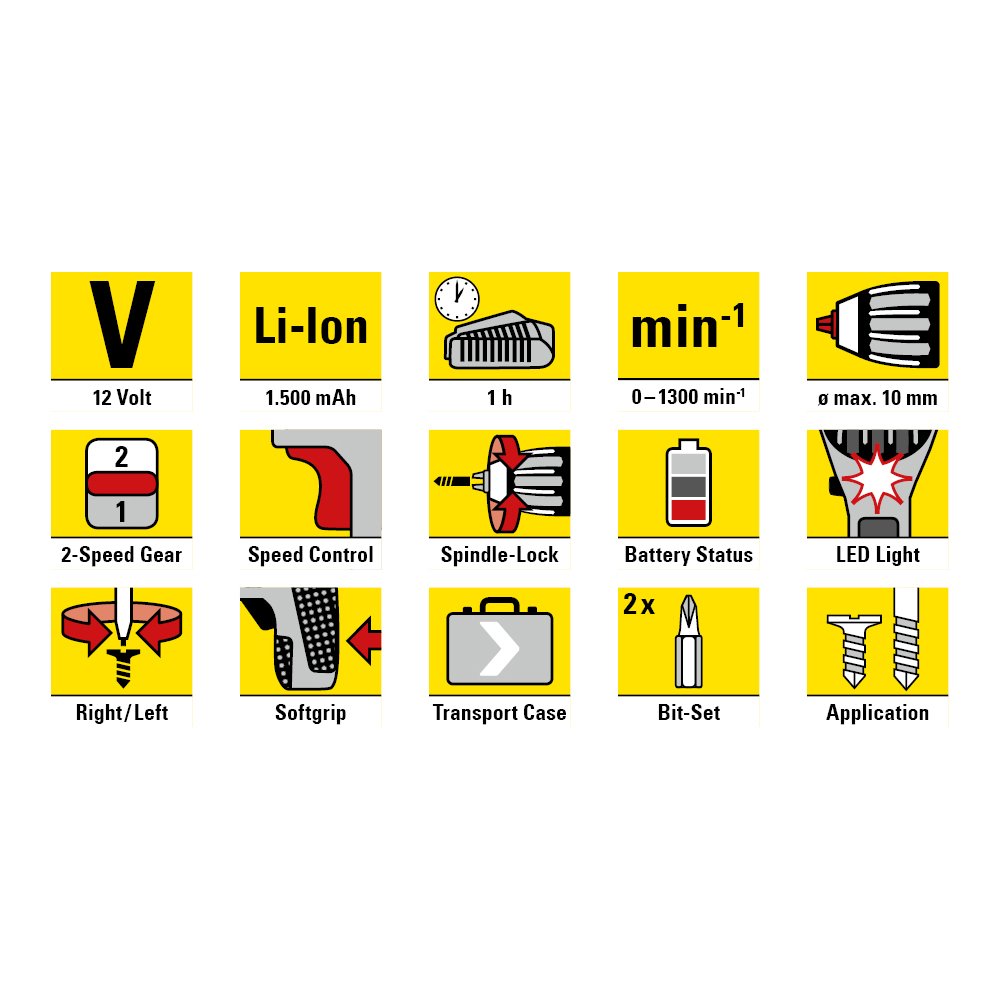 Шурупокрут TROTEC PSCS 2 12 V 50 мм 22nm 19 + 1 режимів обертання 1500мА з підсвіткою та кейсом, фото №6 Шурупокрут TROTEC PSCS 2 12 V 50 мм 22nm 19 + 1 режимів обертання 1500мА з підсвіткою та кейсом, фото №6