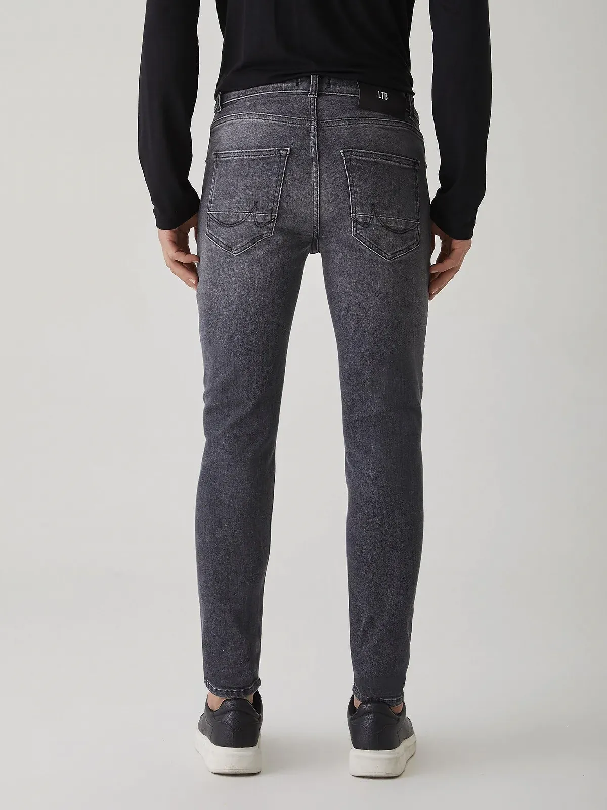 Джинси LTB Jeans Smarty чоловічі, завужені, з бавовняної суміші, денім, сірі, фото №4