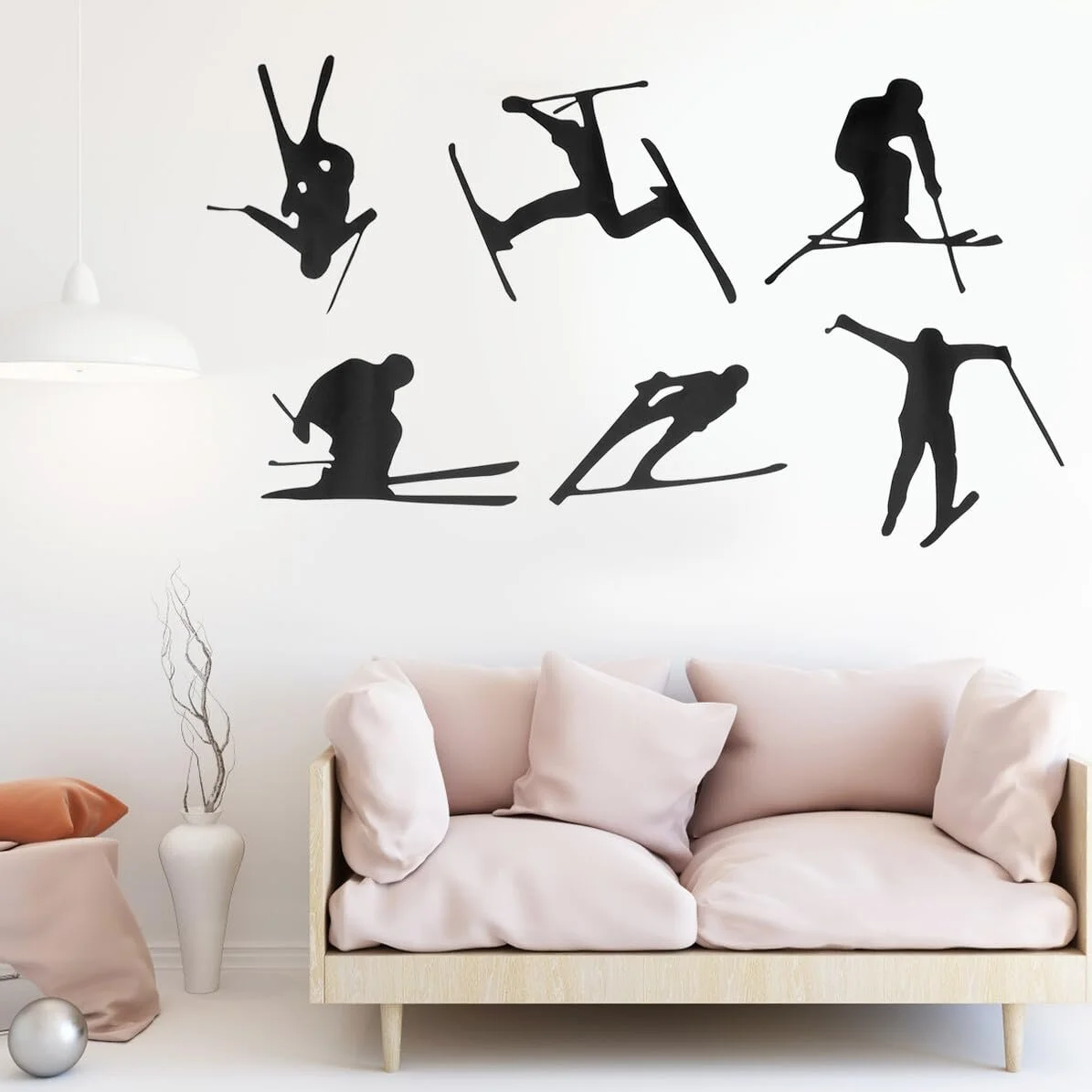 Настінна наклейка Skier Nordic Style Multiple Poses, фото №5