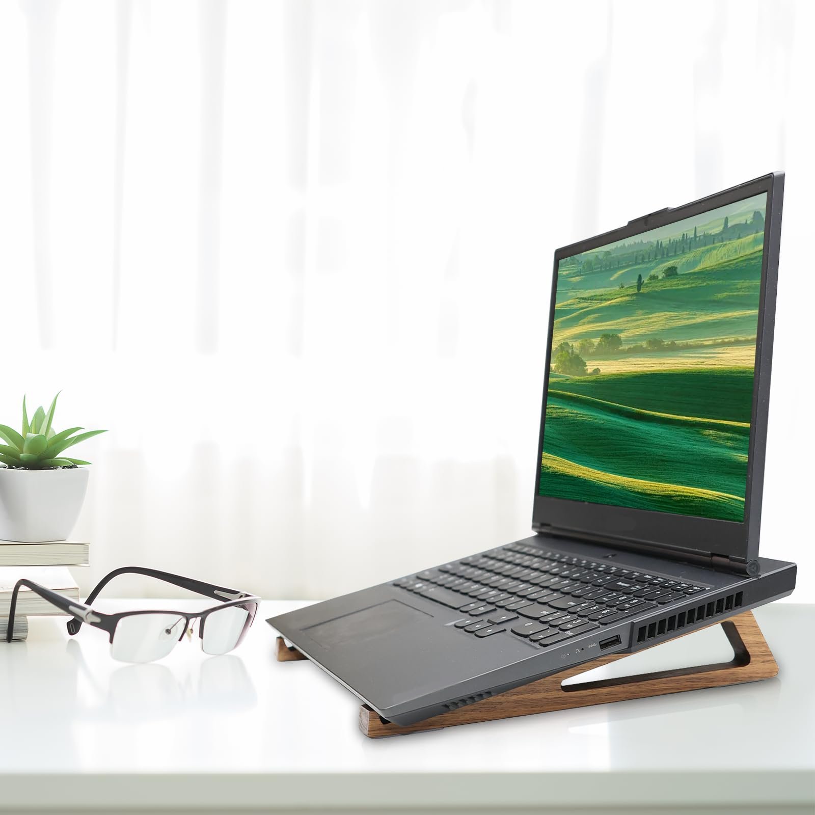 Підставка для ноутбука портативна Walnut Wood Універсальна 10-17 дюймів, фото №4