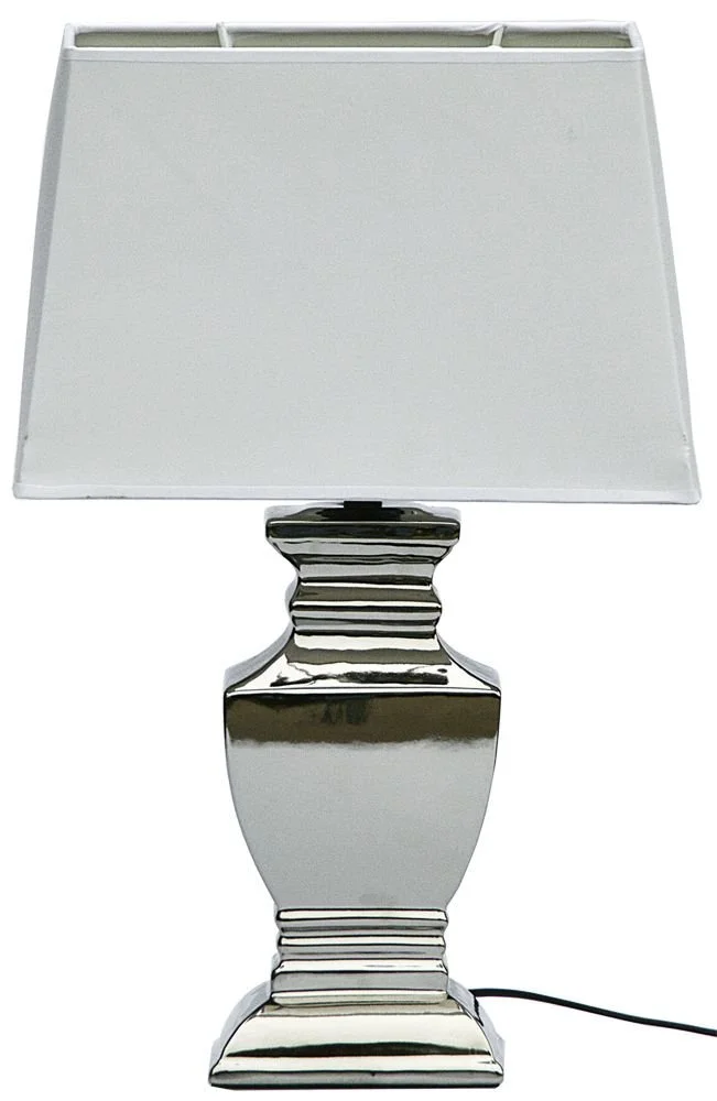 Настільна лампа DRULINE керамічна срібляста 1 x E27 36 x 53 x 22 см, фото №1