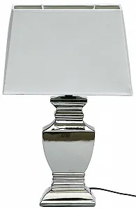 Настільна лампа DRULINE керамічна срібляста 1 x E27 36 x 53 x 22 см - Фото 1