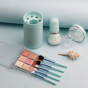 Набор кистей для макияжа с щетиной животных с бутылкой для хранения Trip Blue synthetic.ua - Фото 1