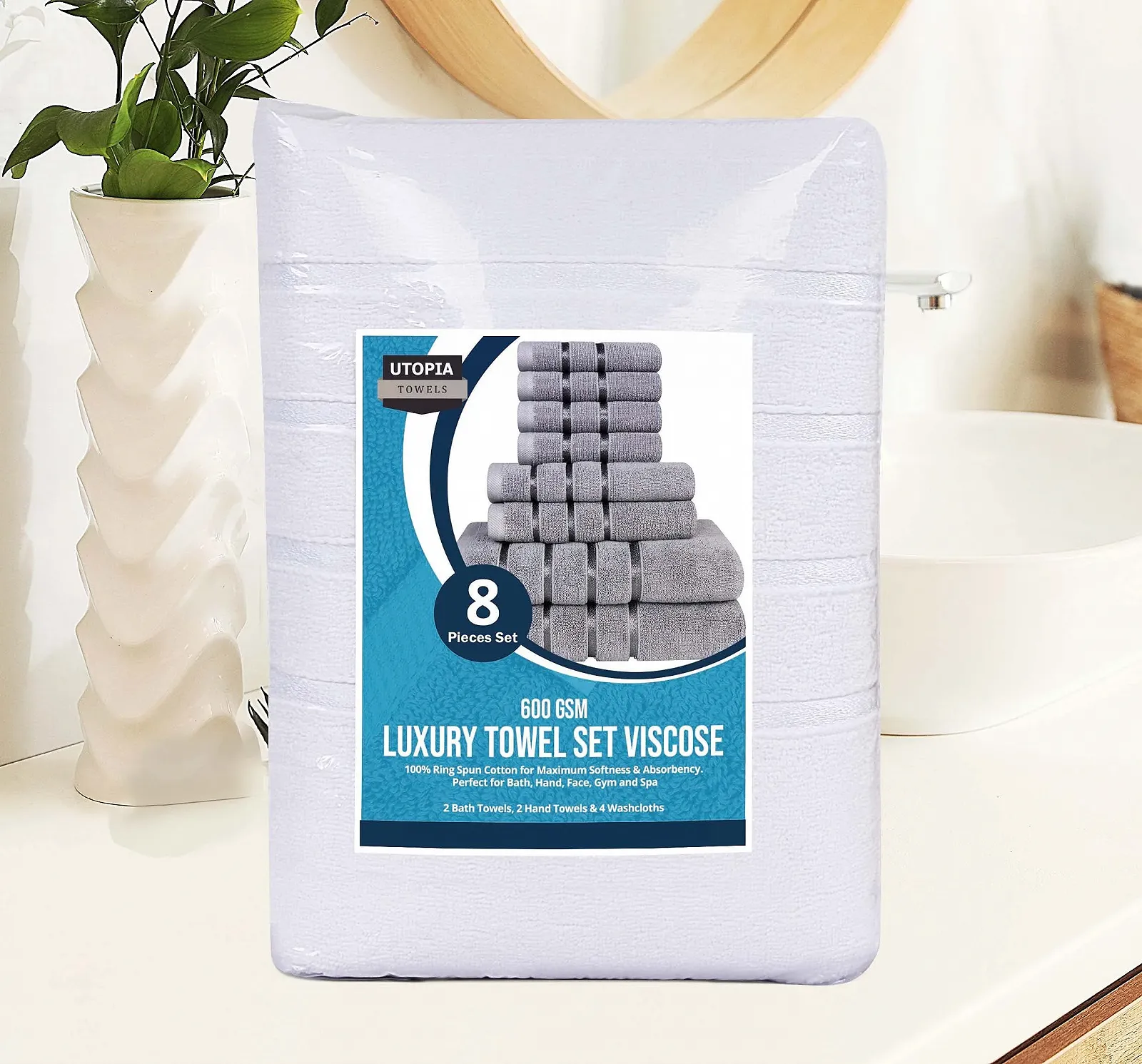 Набір бавовняних рушників Utopia Towels 8 шт. 600 г/м², фото №3