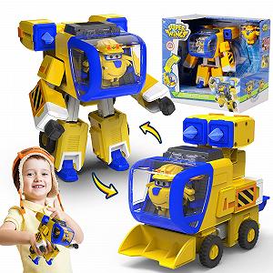 Фигурка-трансформер Super Wings New Robot Suit Donnie, 23 см, желтая - Фото 1