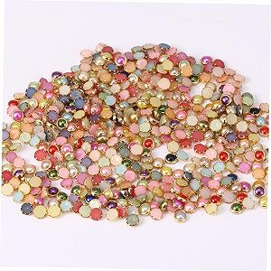 Стрази для нігтів Housoutil 1000 шт./пакетS круглі з плоскою задньою частиною synthetic.ua - Фото 1