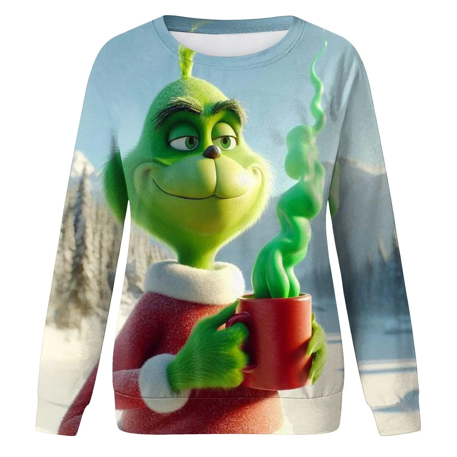 Рождественский джемпер BHXUTK Рождественский свитер женский зимний oversize Рождественский длинный рукав, фото №4