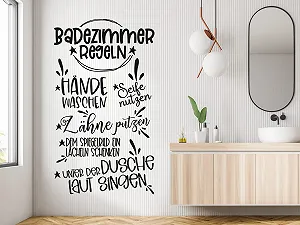 Наклейка на стіну GRAZDesign Правила ванної 52 x 30 см Чорний - Фото 1