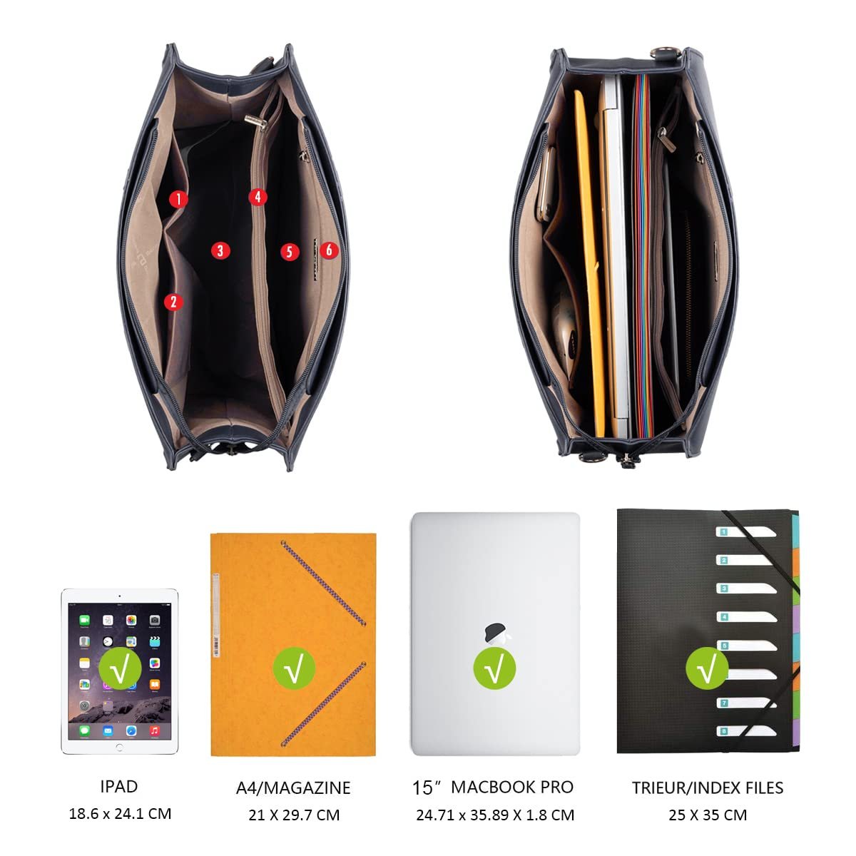 Сумка-шоппер David Jones, тоут, великая, женская, кожа PU, синяя, фото №6