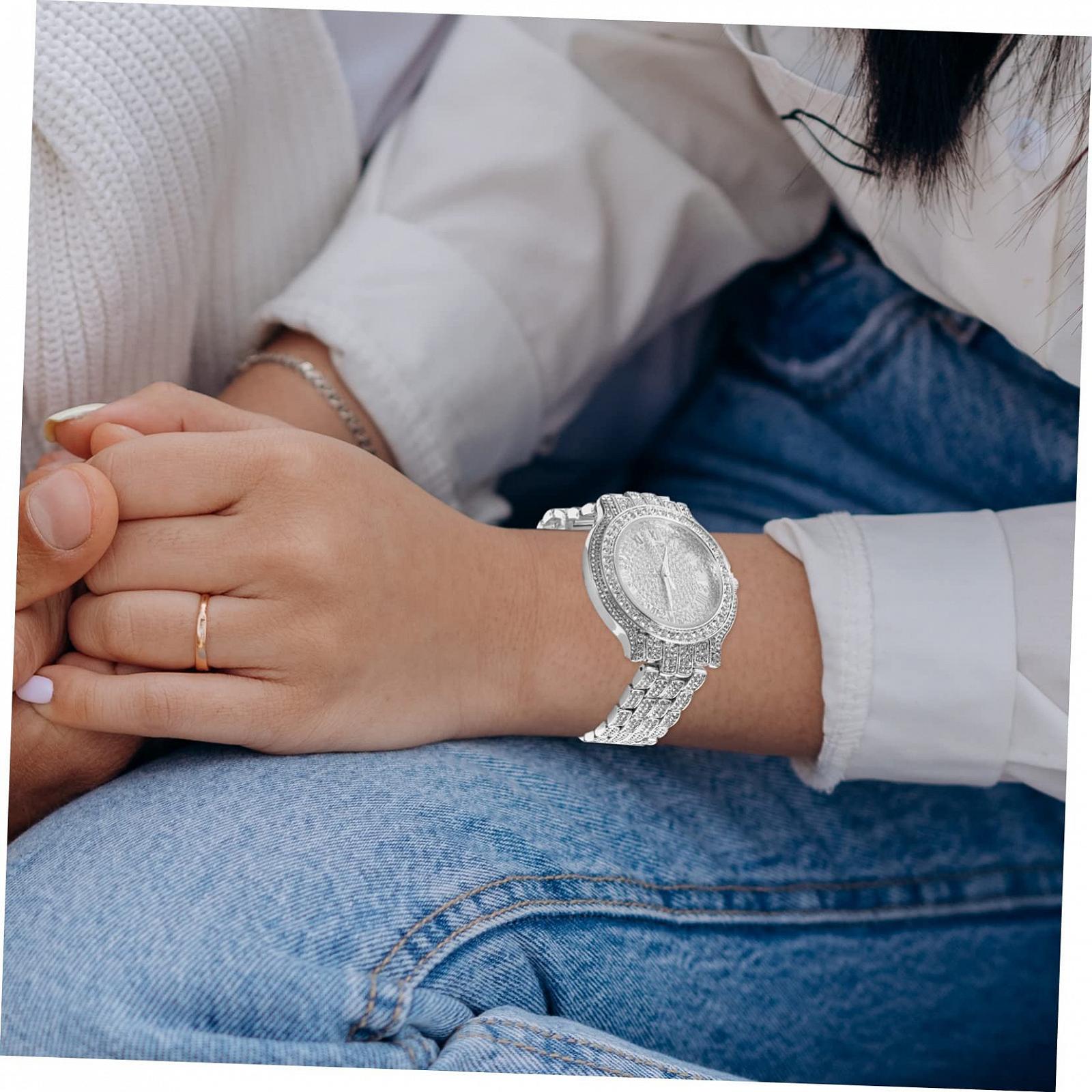 Цифровий годинник LIFKOME з стразами Жіночий годинник Золотий, фото №5