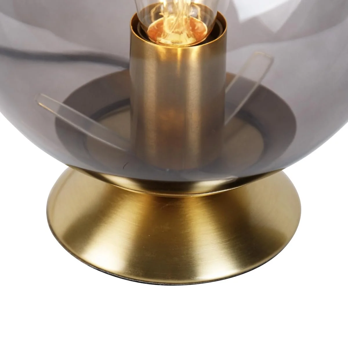 Настільна лампа Qazqa Art Deco Pallon I Brass Smoked Glass, фото №2