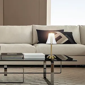 Настільна лампа Flowerpot Lamp Акумуляторна LED Кришталева Vintage 3 кольори Димована Золотистий synthetic.ua - Фото 1