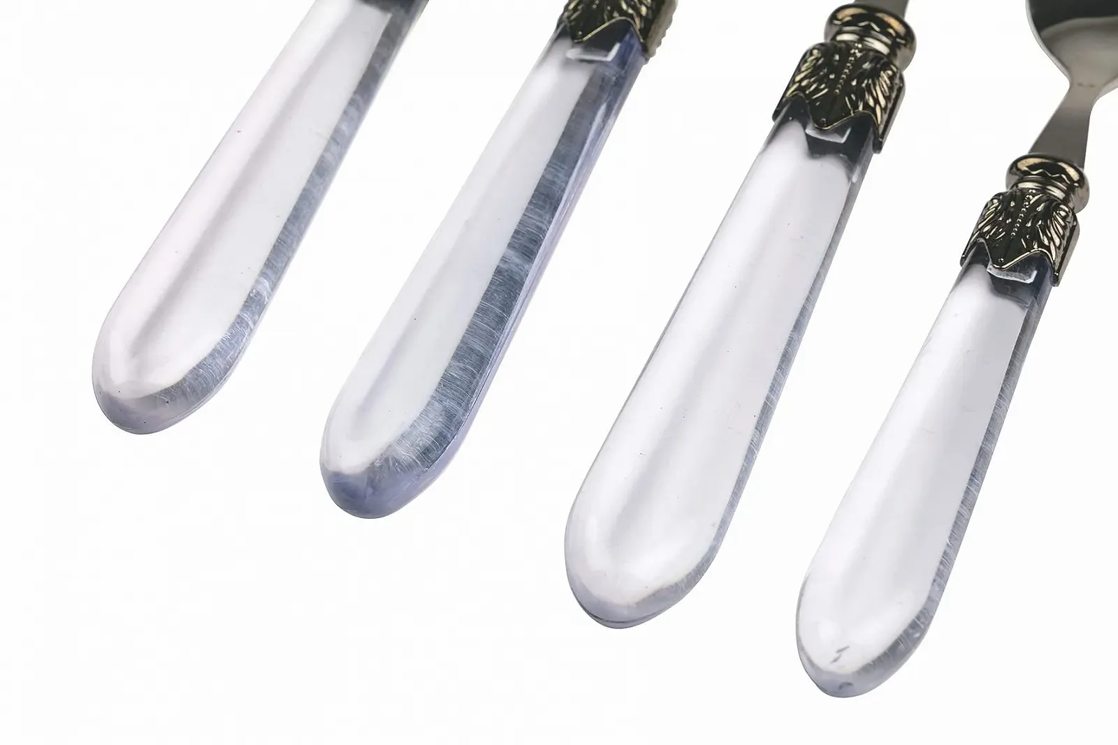 Набір столових приборів Imperial 24 предмети нержавіюча сталь прозорі ручки, фото №3 Набір столових приборів Imperial 24 предмети нержавіюча сталь прозорі ручки, фото №3