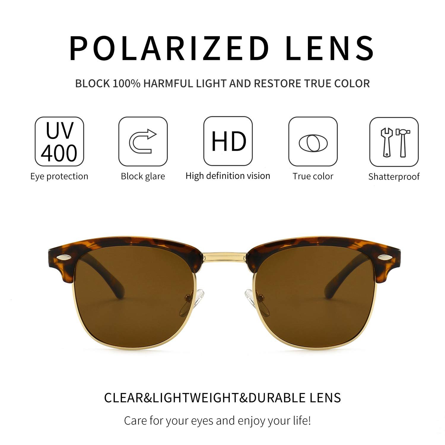 Сонцезахисні окуляри Круглі Напів-Оправлені Поляризовані SUNGAIT SGT016, фото №3