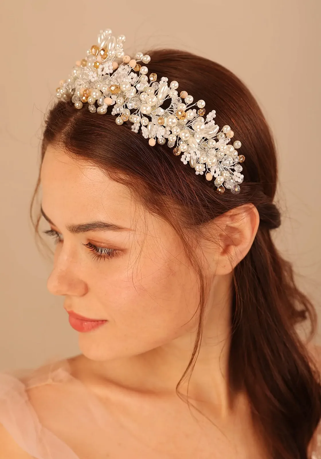 Тіара для волосся срібляста ручної роботи, фото №3