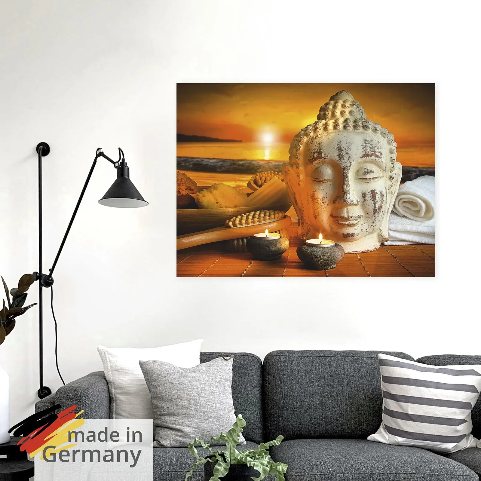 Наклейка на стіну ARTland T5OK Buddha Buddhism Zen Spa Wellness Relaxation вінілова плівка 60 x 45 см, фото №5