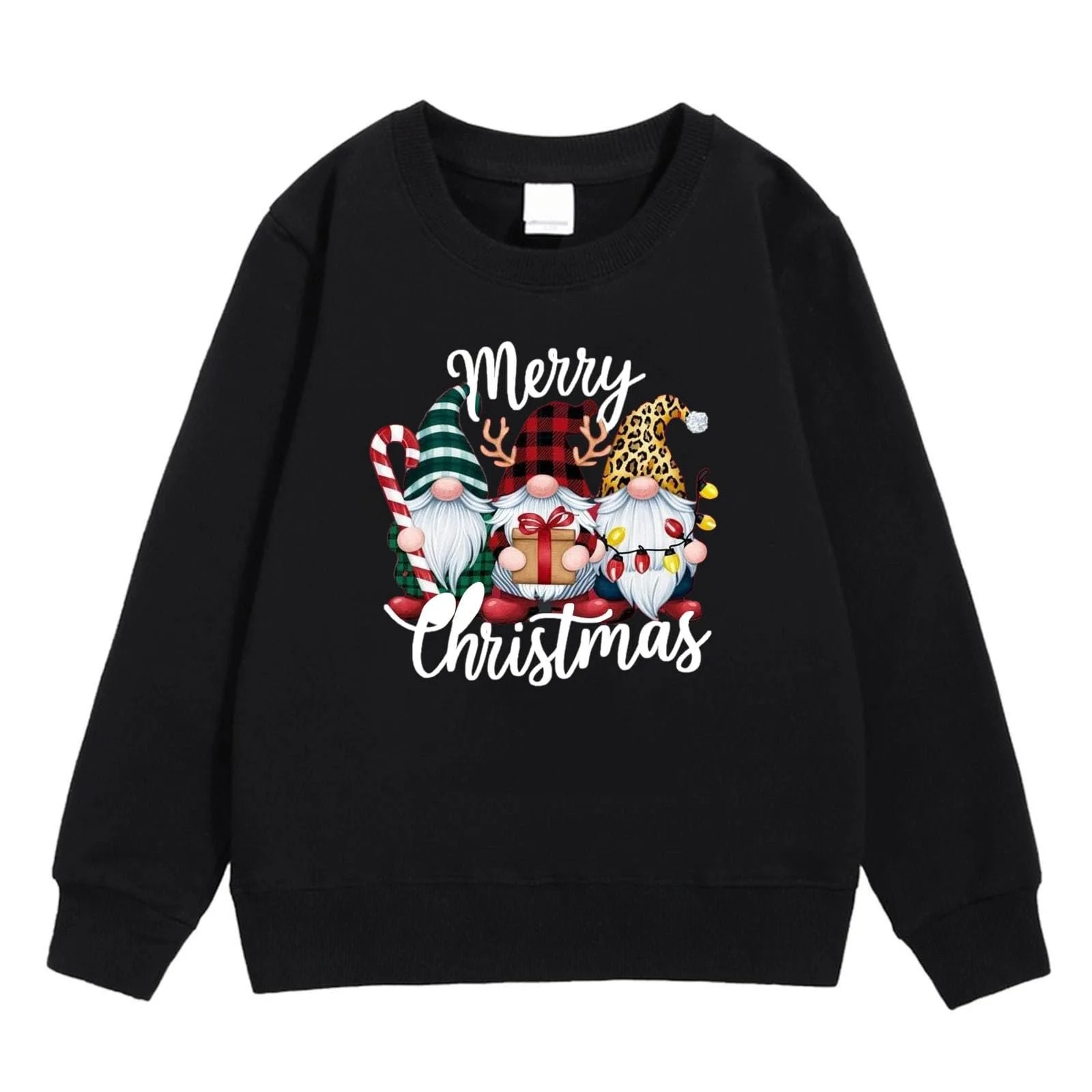 Пуловер для девочки 140 - Детская осень зима рождество толстовка с принтом снеговика и бокала вина, фото №2