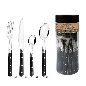 Купить Набор столовых приборов Pradel Essentiel Bistro Club на 6 персон, 24 предмета, нержавеющая сталь 18/0, стандартная отделка, черный - Фото 1 Набор столовых приборов Pradel Essentiel Bistro Club на 6 персон, 24 предмета, нержавеющая сталь 18/0, стандартная отделка, черный - Фото 1