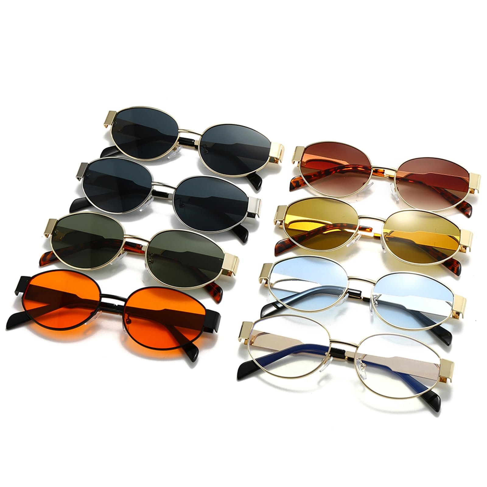 Сонцезахисні окуляри Овальні LJCZKA Ретро Круглі Металева оправа для чоловіків та жінок Класичні Маленькі з UV400 захистом, фото №6