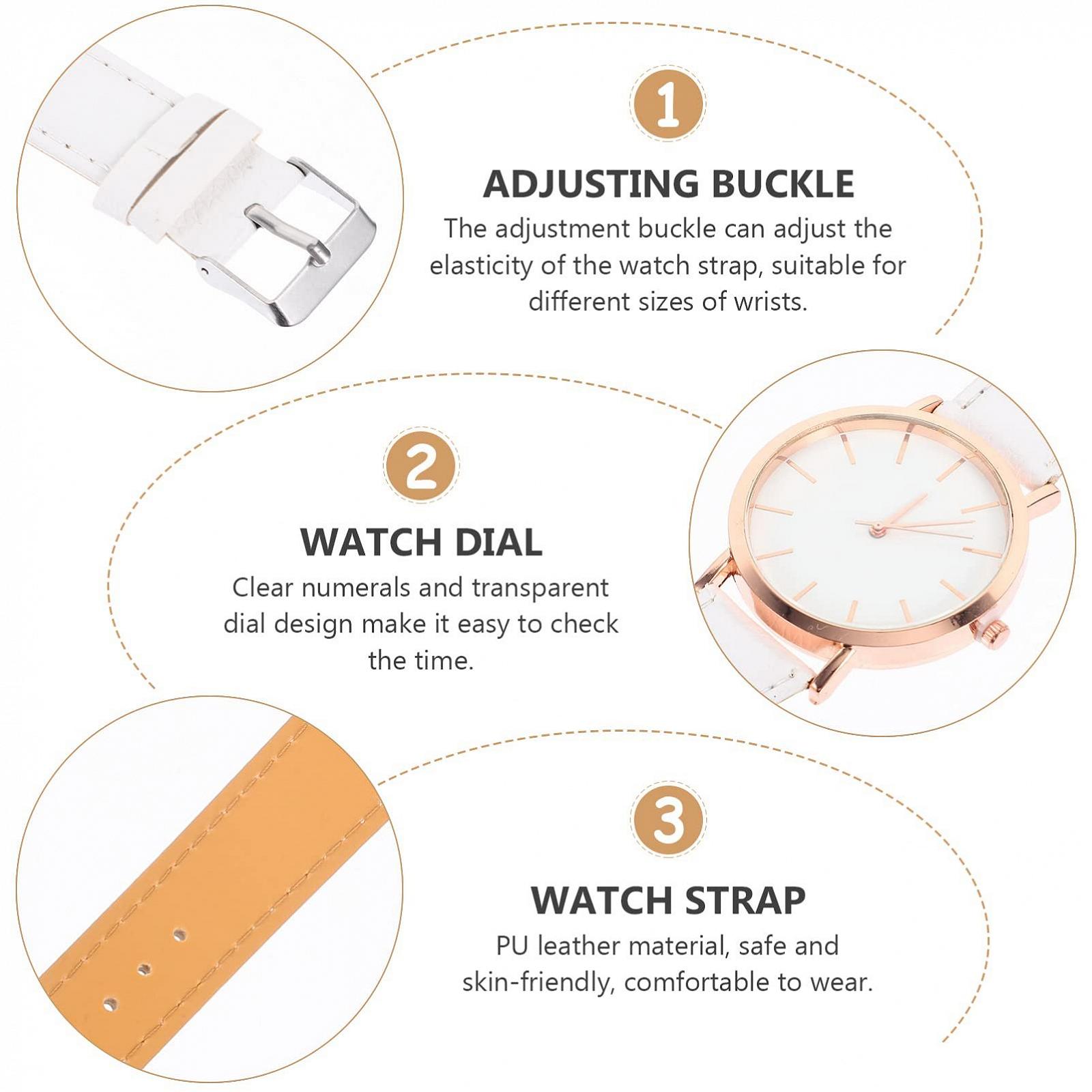 Кварцевые часы LIFKOME Женские часы Ультраплоские Белые Аналоговые Кожаный PU, фото №6