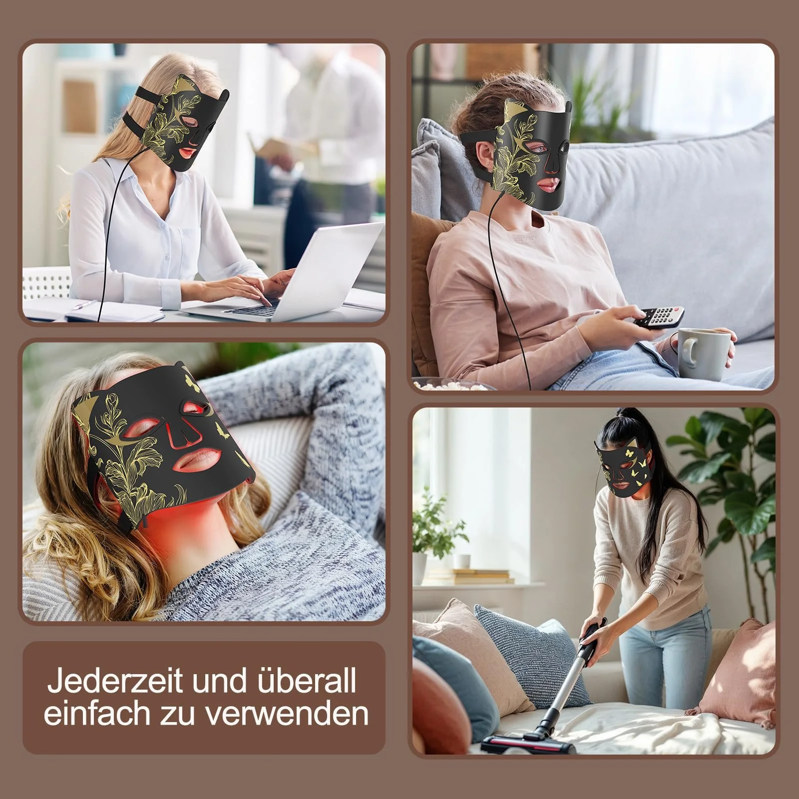 LED Лампа Красного Света для Лица с Охлаждающей Маской 1+7: Ближний Инфракрасный Свет + 7 Цветов LED Светотерапия, фото №8