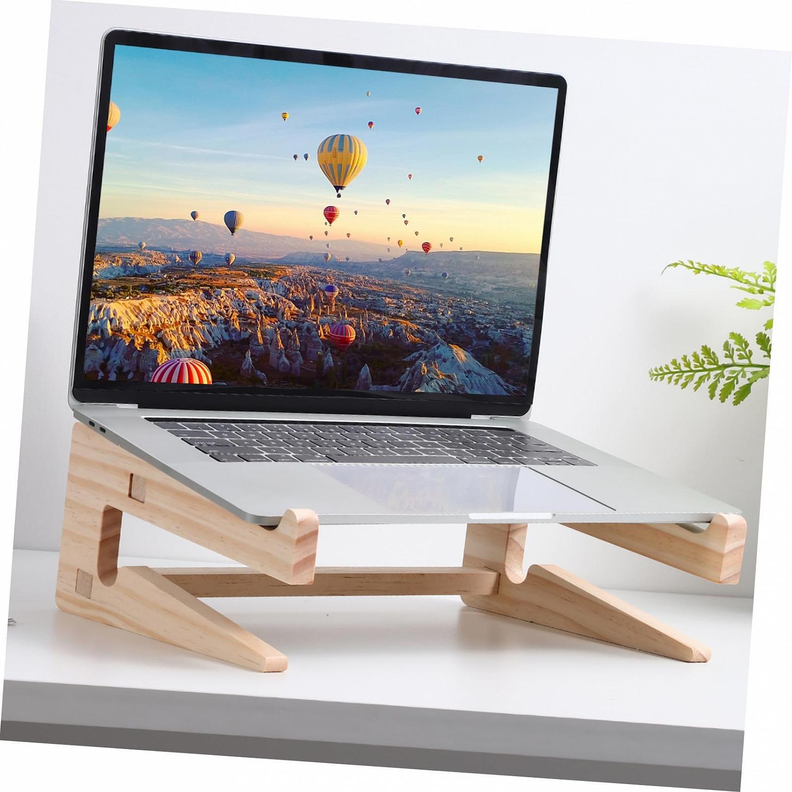 Підставка для ноутбука GALPADA Holz, дерев'яна зі стабільною конструкцією та циркуляцією повітря, ергономічна, фото №6