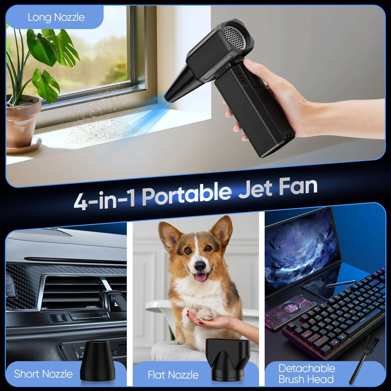 Електричний повітродувка iHomara 130000 RPM 6000mAh, фото №2 Електричний повітродувка iHomara 130000 RPM 6000mAh, фото №2