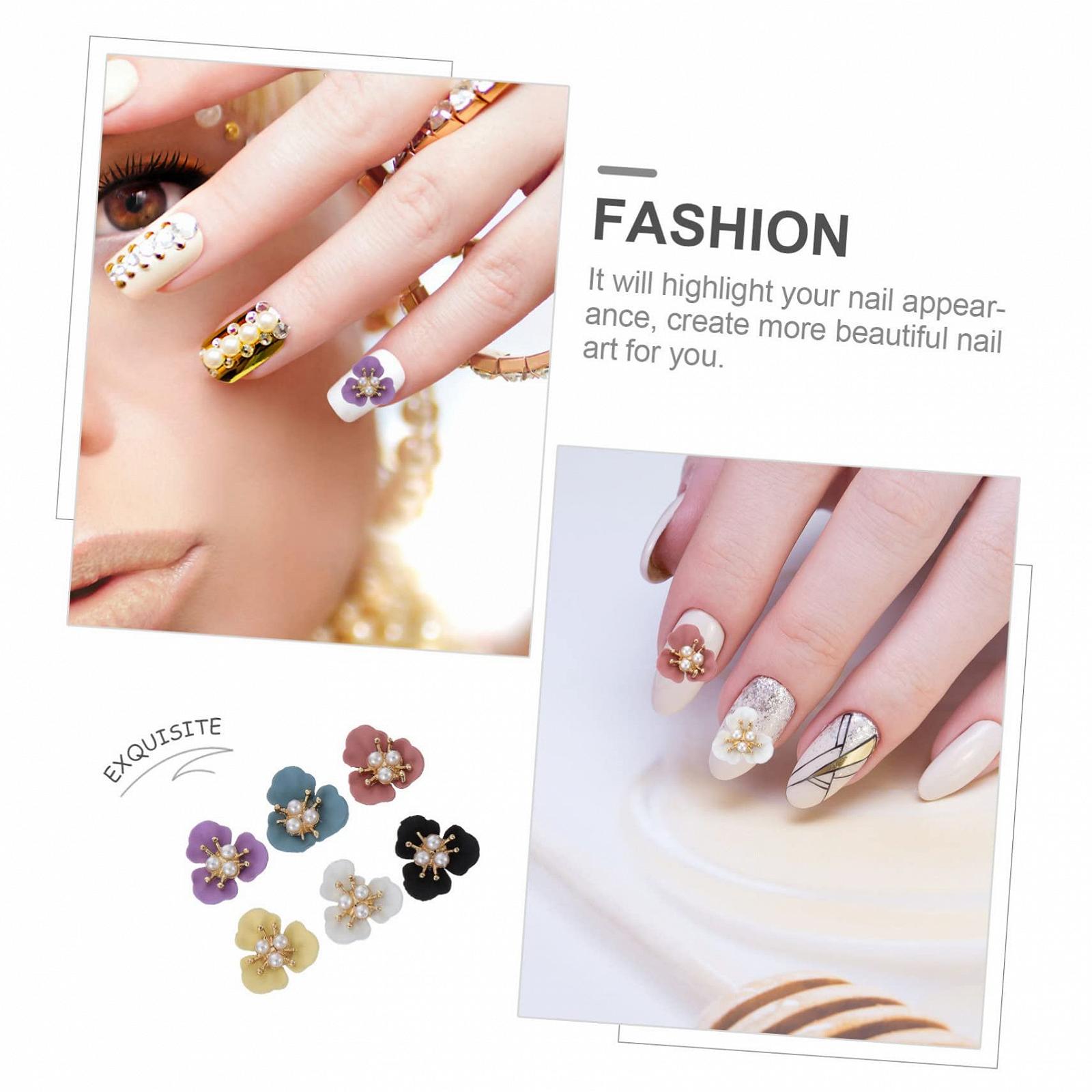 Украшения для ногтей из сплава с жемчугом Beavorty 12 шт., Цветы для маникюра, фото №9