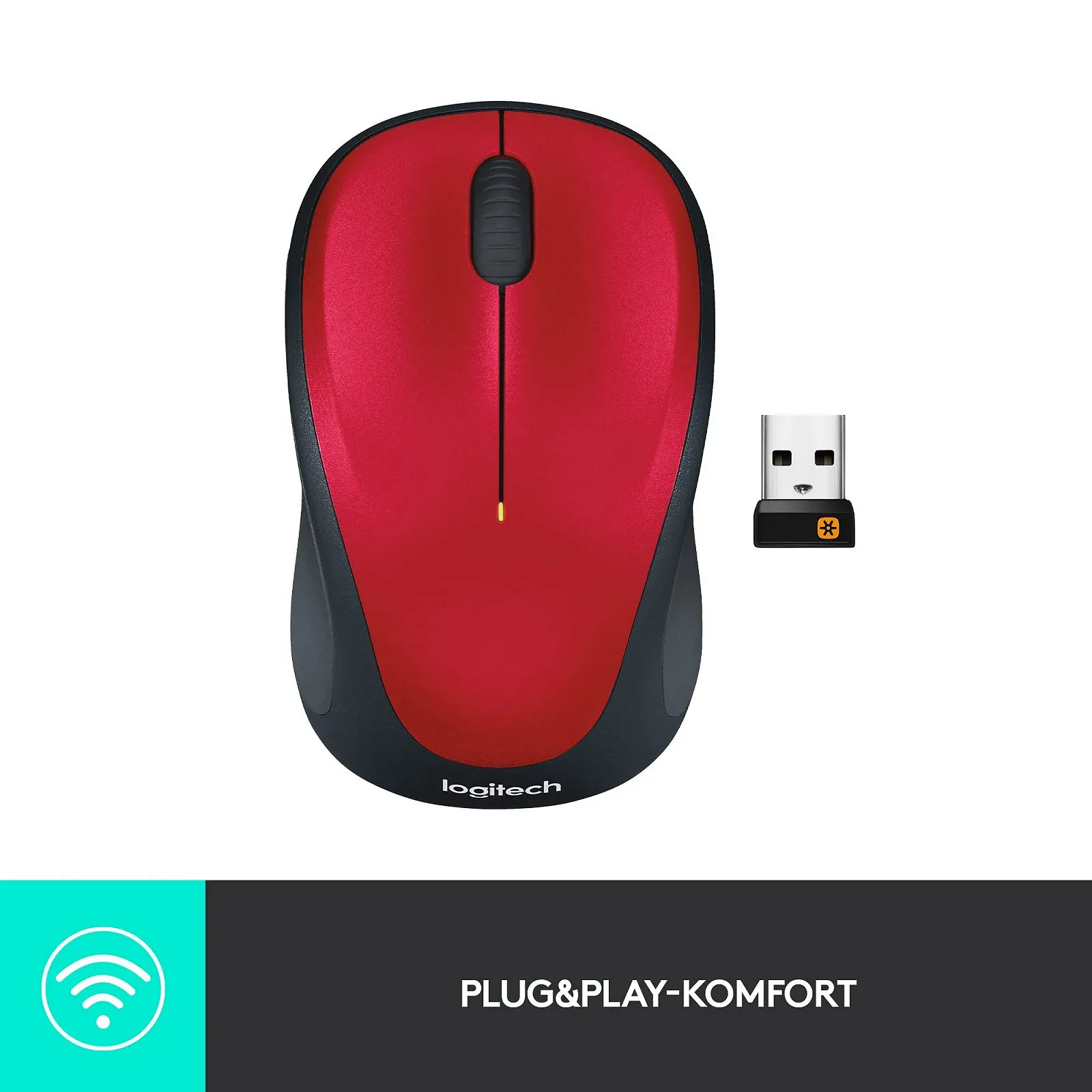 Миша Logitech M235 Оптична Бездротова Червона, фото №5 Миша Logitech M235 Оптична Бездротова Червона, фото №5
