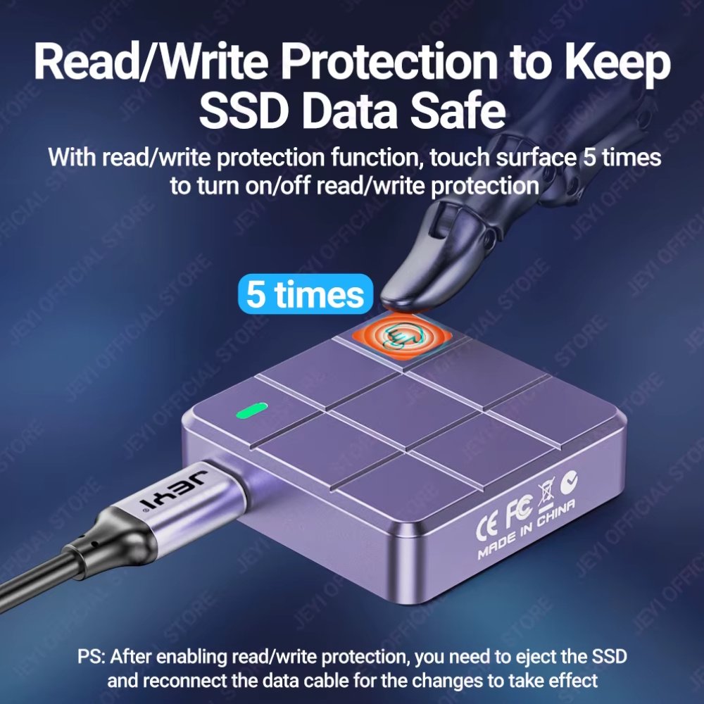 Зовнішній адаптер Jeyi 2230Pro 10Gbps M.2 NVMe SSD to USB з сенсором, фото №3