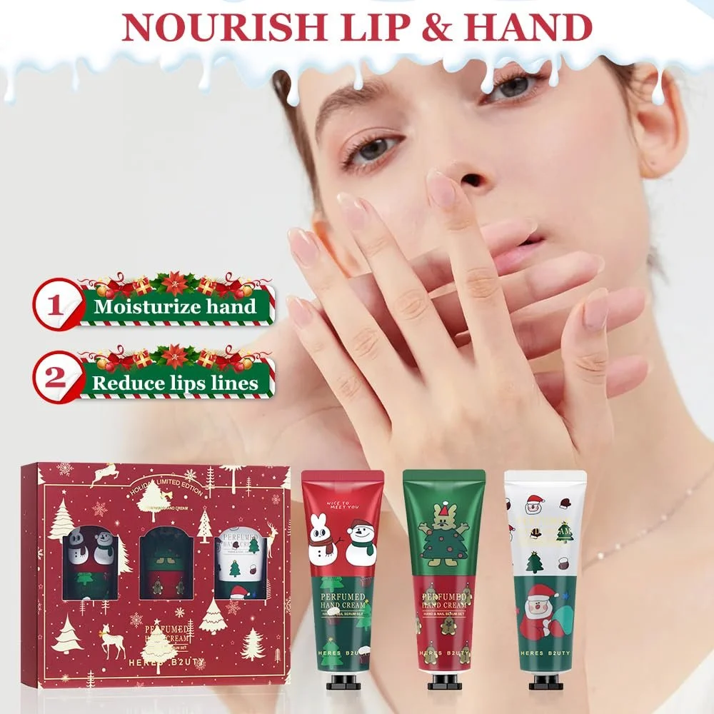 Набор рождественских кремов для рук Увлажняющие кремы для ухода за руками для сухой кожи Рождественский подарочный набор для женщин/мам/мужчин, фото №7 Набор рождественских кремов для рук Увлажняющие кремы для ухода за руками для сухой кожи Рождественский подарочный набор для женщин/мам/мужчин, фото №7