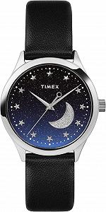 Часы Timex Classic Женские 32 мм Кожаный ремешок Черный Циферблат с блестками TW2V49200 - Фото 1