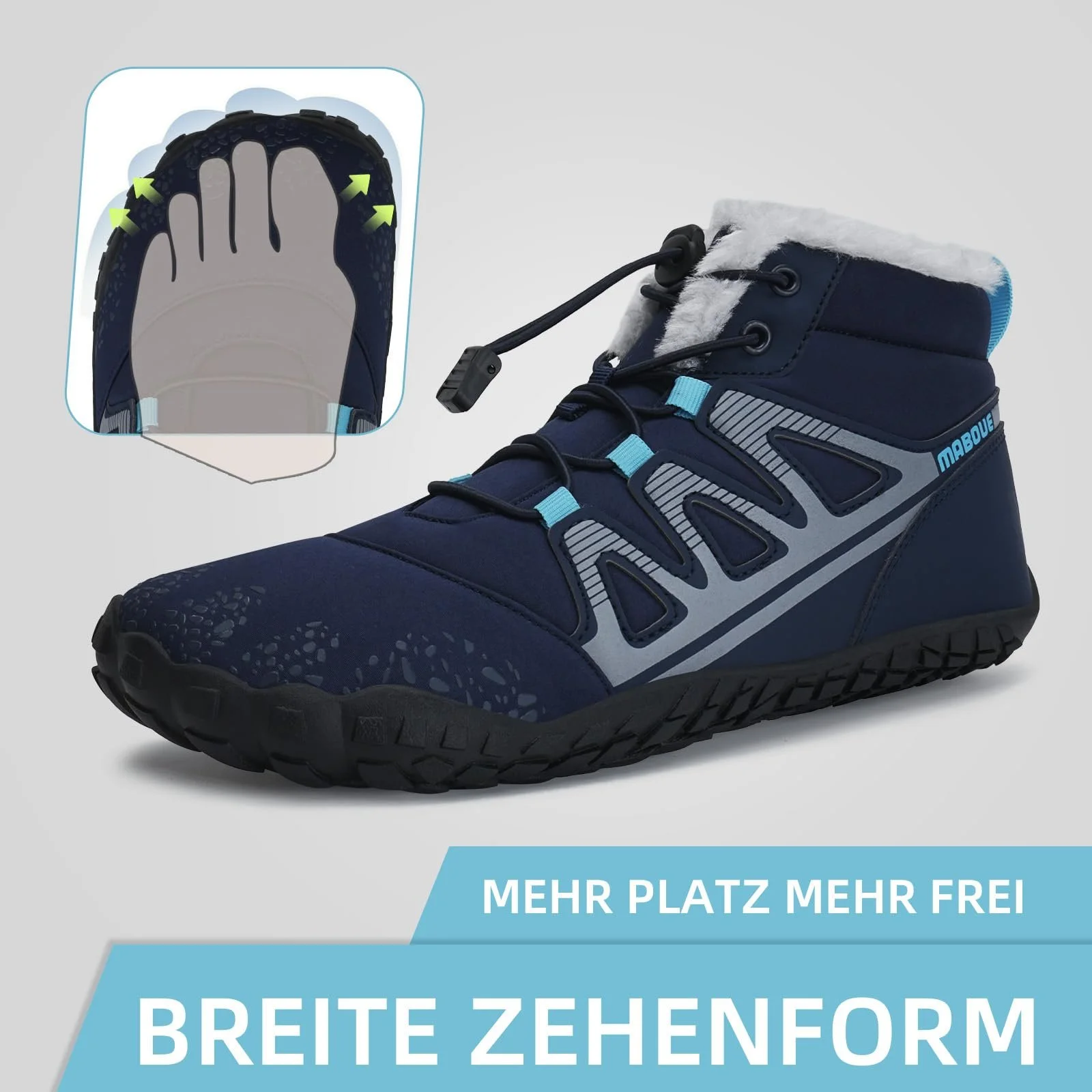 Черевики Mabove зимові для бігу по пересіченій місцевості чоловічі та утеплені, фото №3 Черевики Mabove зимові для бігу по пересіченій місцевості чоловічі та утеплені, фото №3